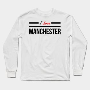 I Love Manchester Casual Souvenir Lads Mens Top Long Sleeve T-Shirt